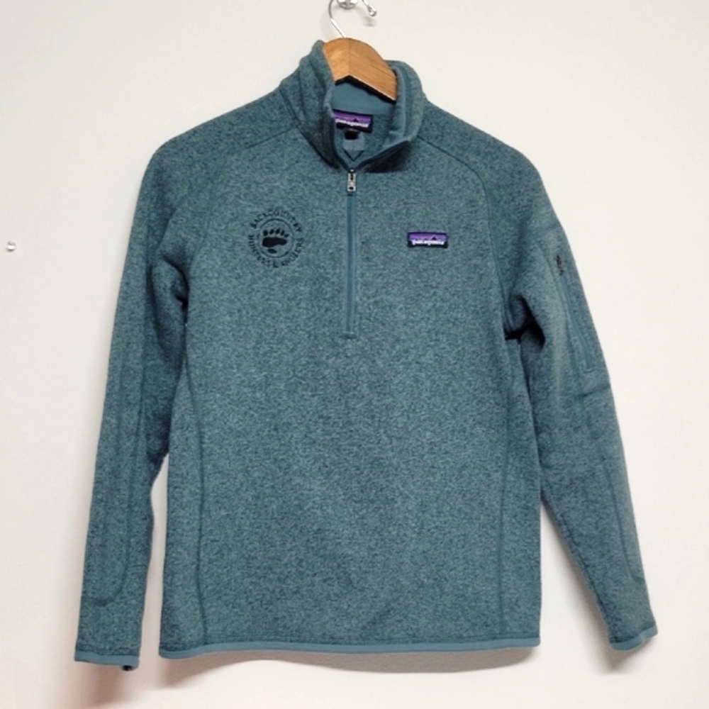 Patagonia Women's Teal Grey Quarter-Zip Fleece